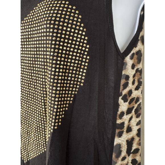 Vintage Wet Seal Cheetah Bedazzled Women’s Top Size S High Low Y2K Millennial - Picture 2 of 13